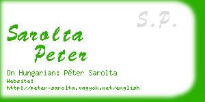 sarolta peter business card