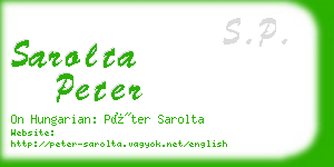 sarolta peter business card